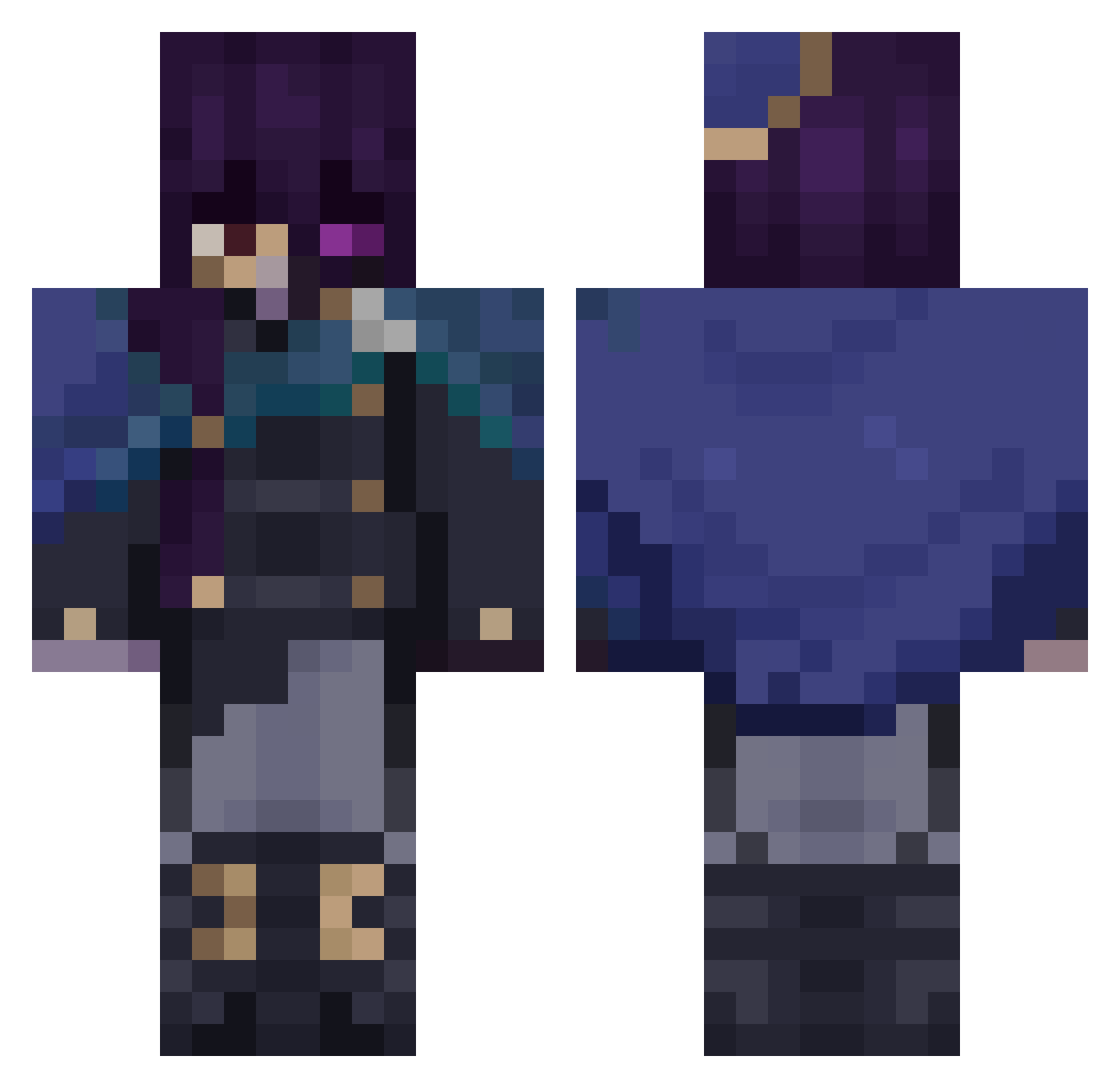 slumber_kitten Minecraft skin, front and back view
