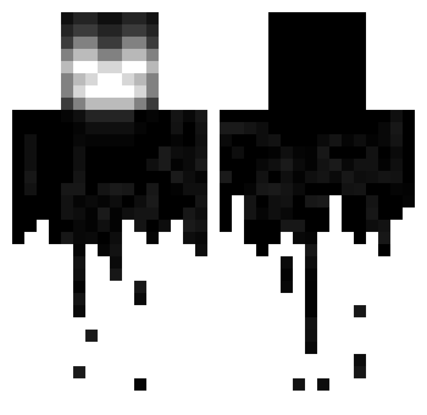 Er3pt Minecraft skin, front and back view
