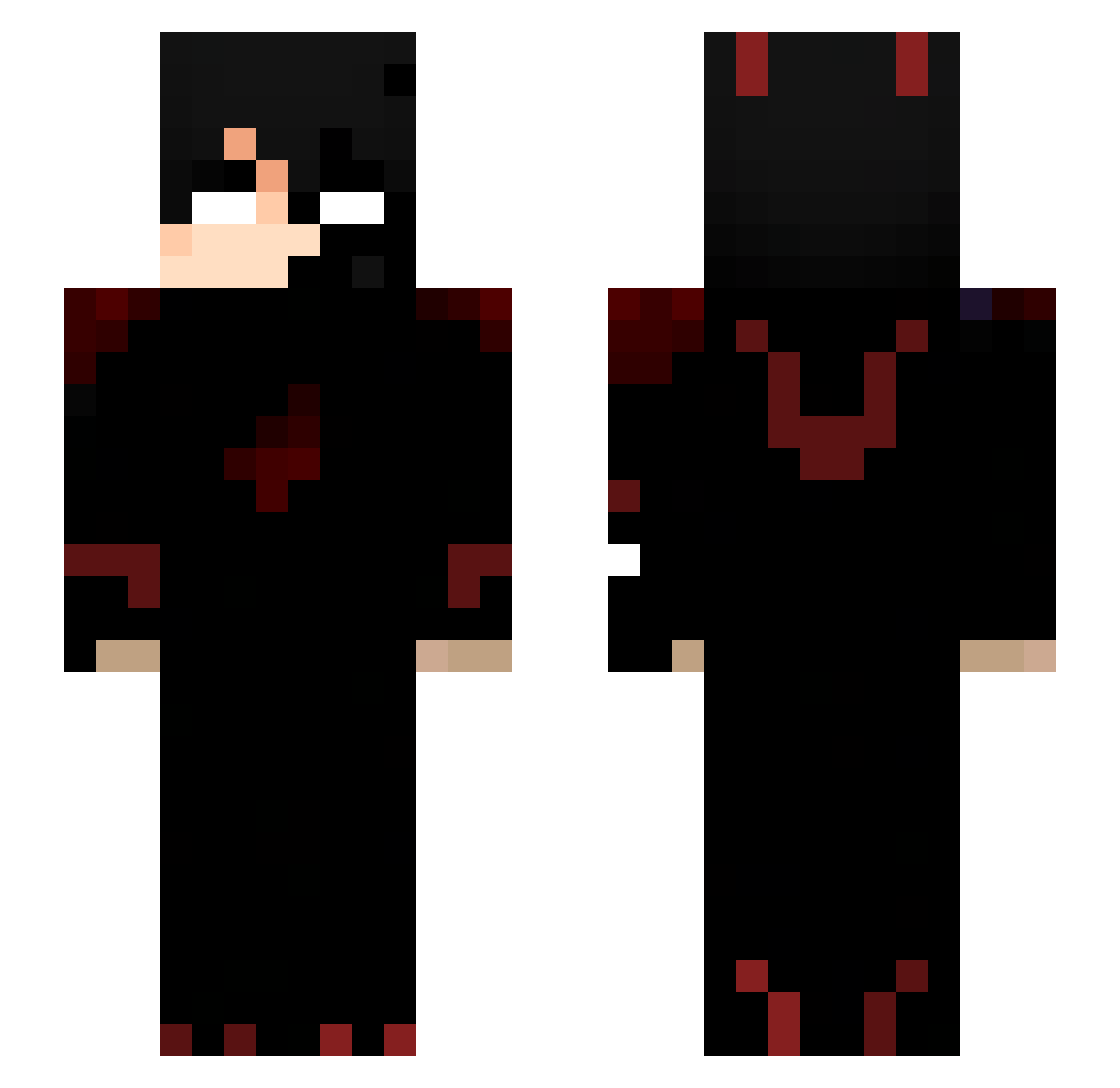 Klyrn Minecraft skin, front and back view