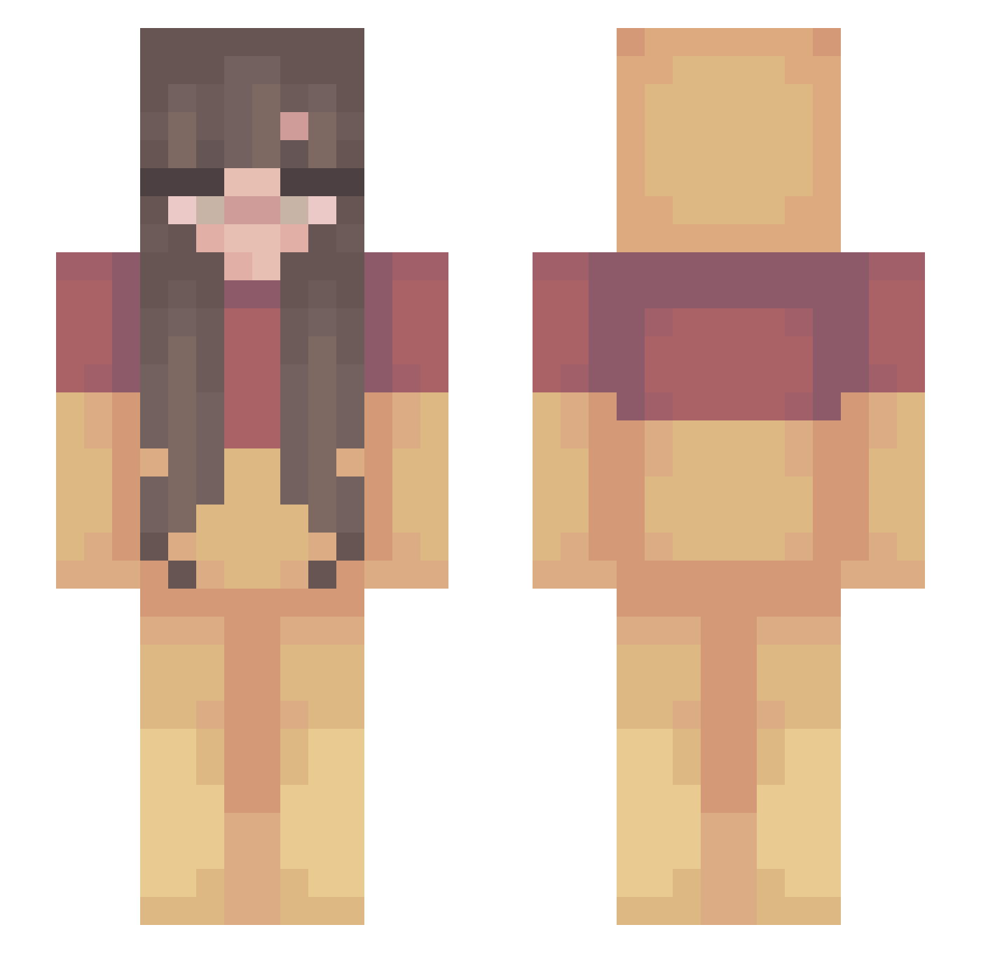 selenasaurus Minecraft skin, front and back view