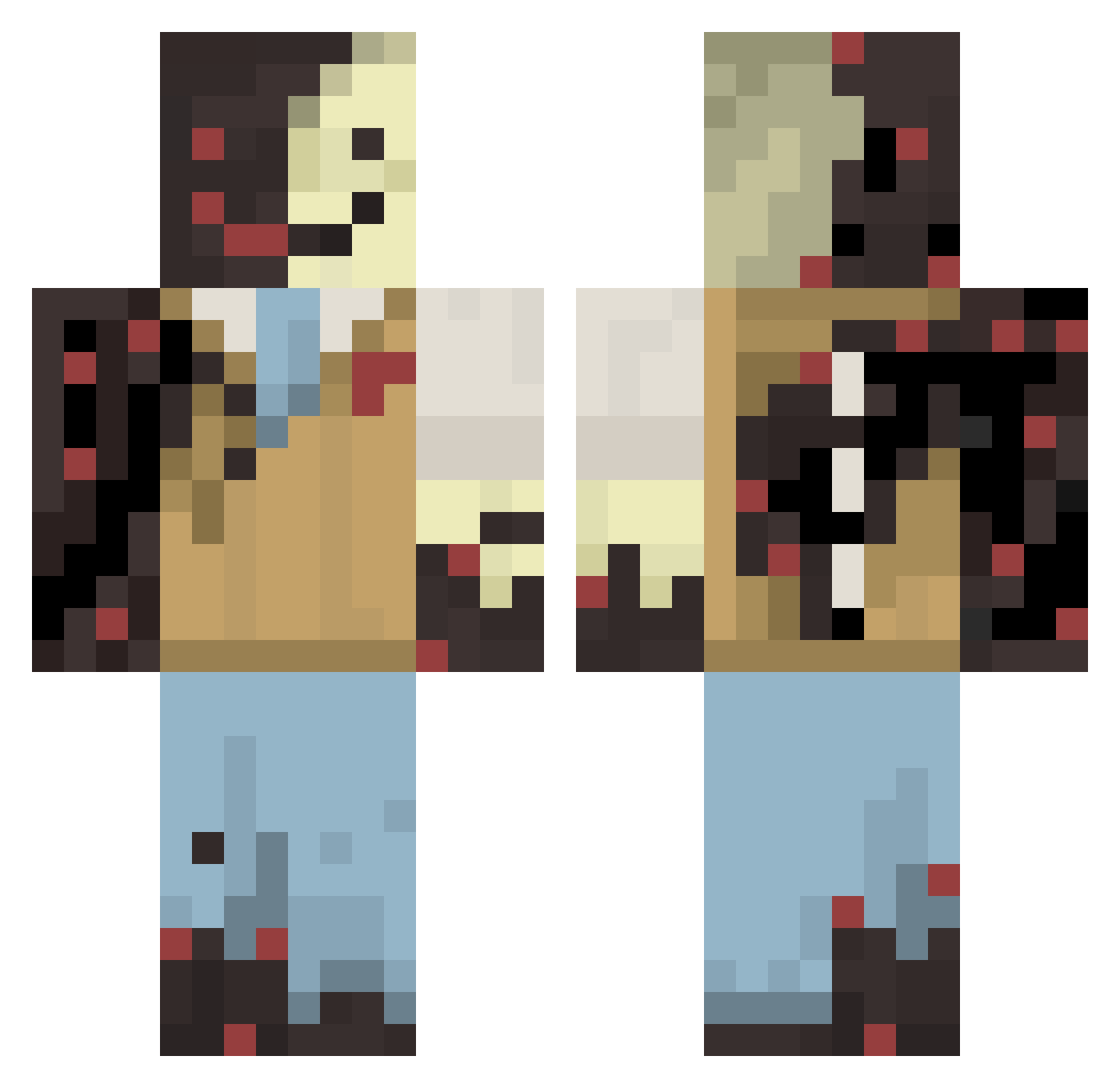 ABirdNamedBirdie Minecraft skin, front and back view