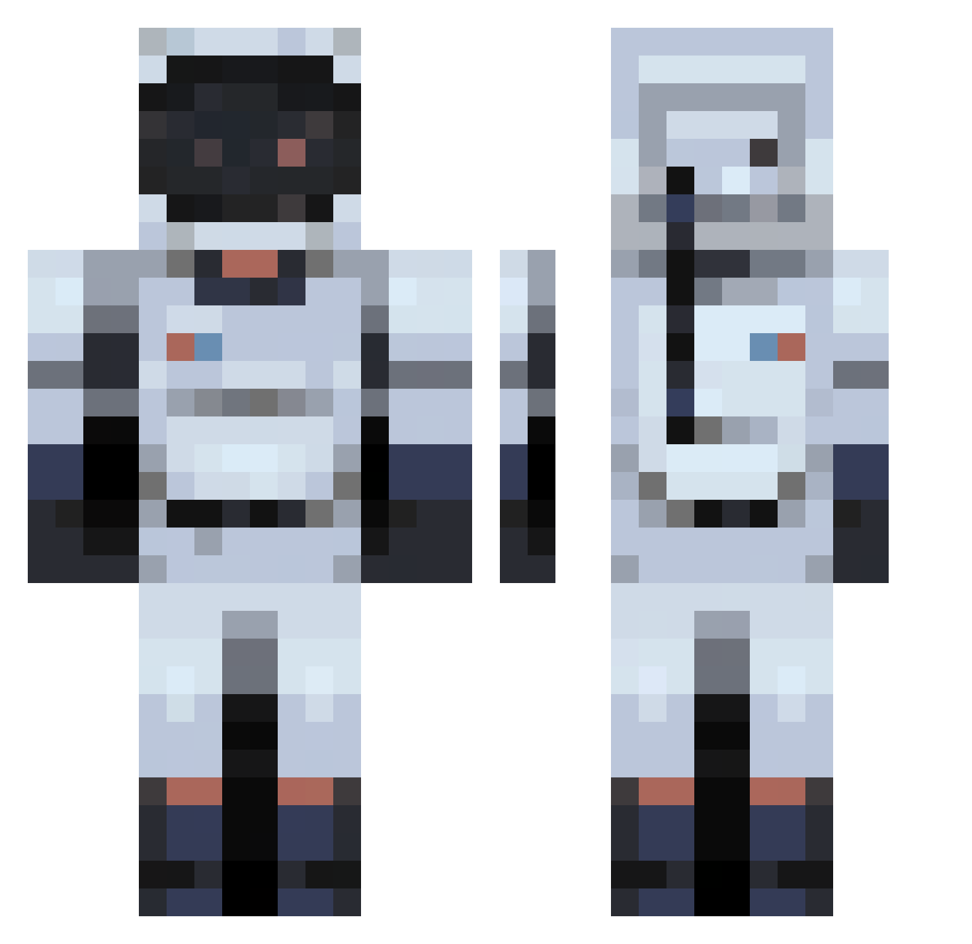 Faniis Minecraft skin, front and back view