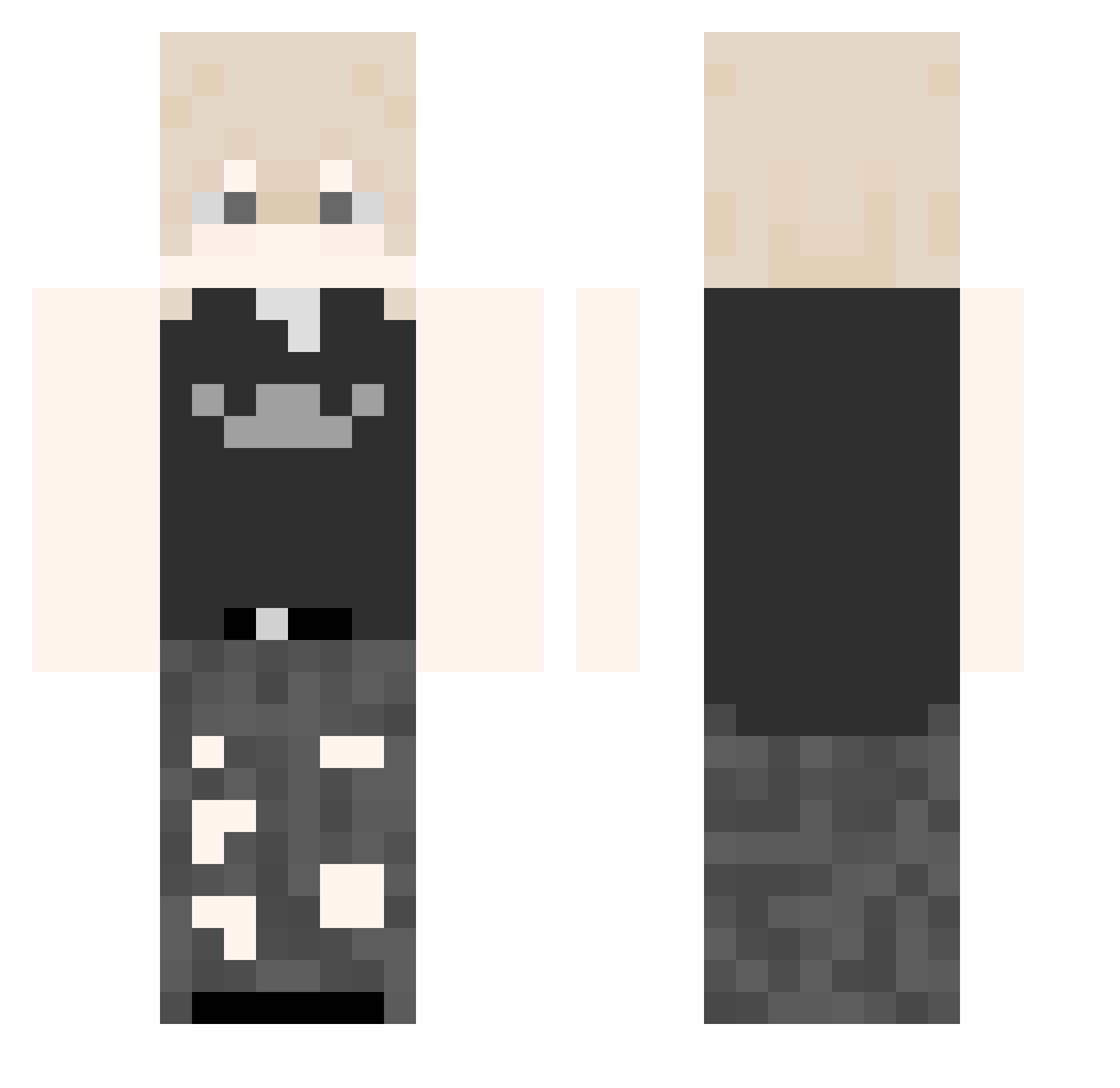 Wakaruuu Minecraft skin, front and back view