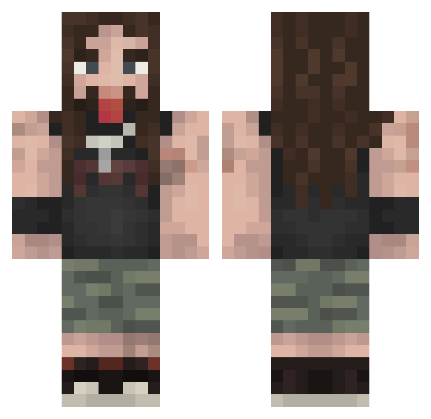 xBajoJajo Minecraft skin, front and back view