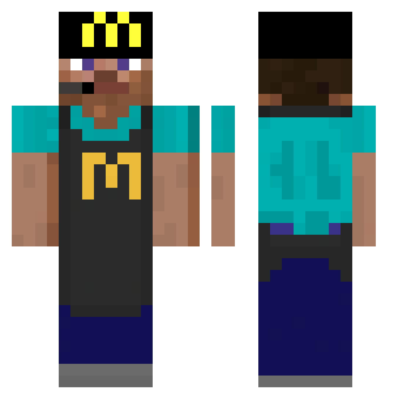 builderbob22 Minecraft skin, front and back view