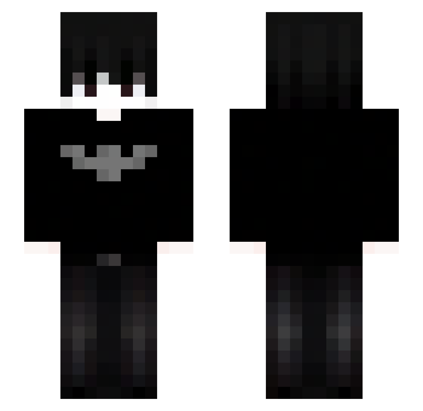ackxl Minecraft skin, front and back view