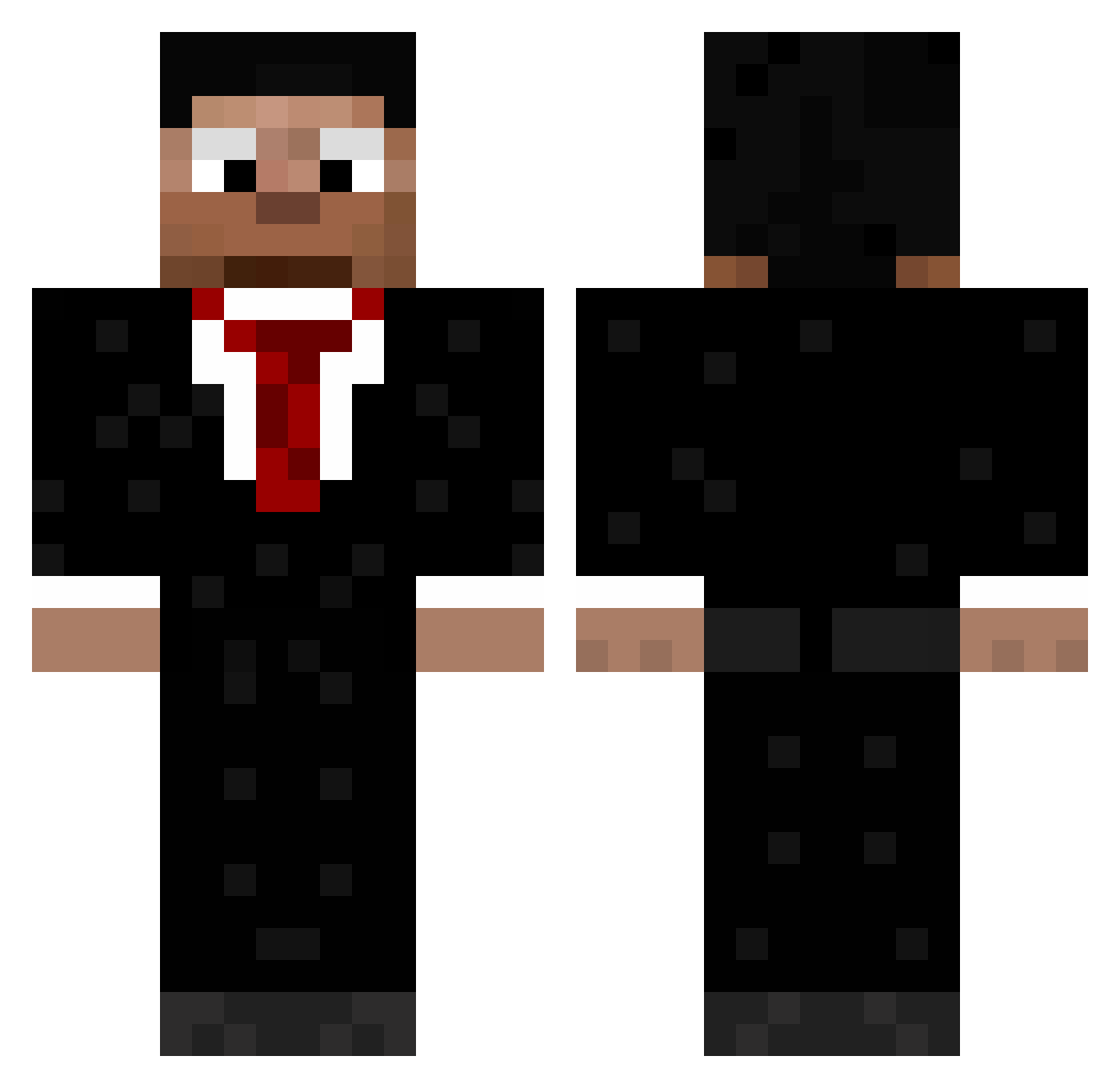 Conjoining Minecraft skin, front and back view