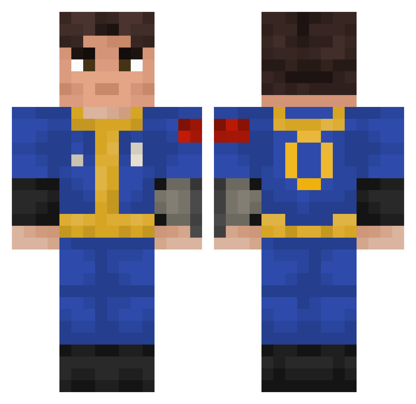 Babayka2014 Minecraft skin, front and back view
