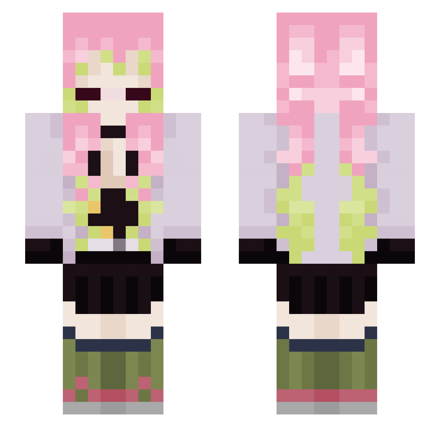 5HeadOmegalul Minecraft skin, front and back view