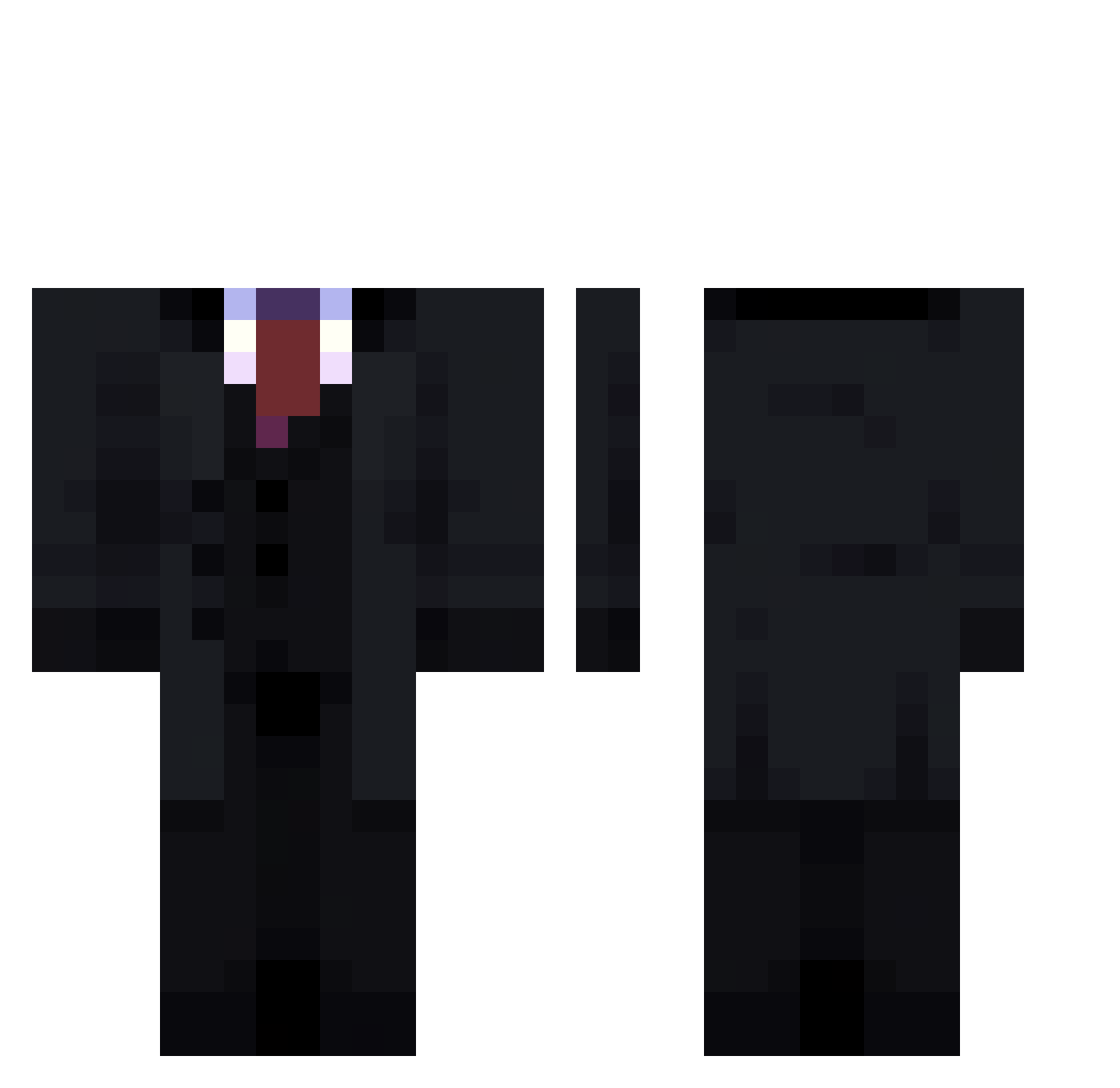 Ph3xe Minecraft skin, front and back view
