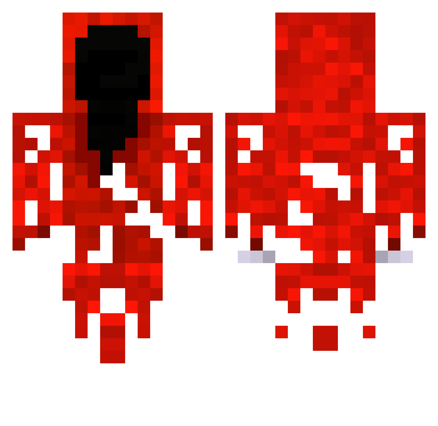 Unprecedented Minecraft skin, front and back view
