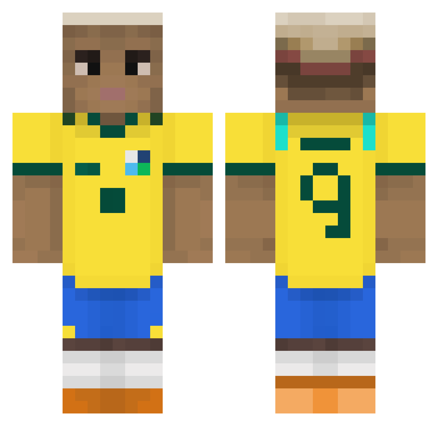 xizoxx Minecraft skin, front and back view