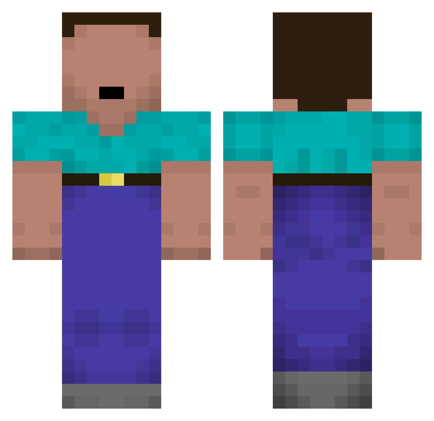 PotatoeWings Minecraft skin, front and back view