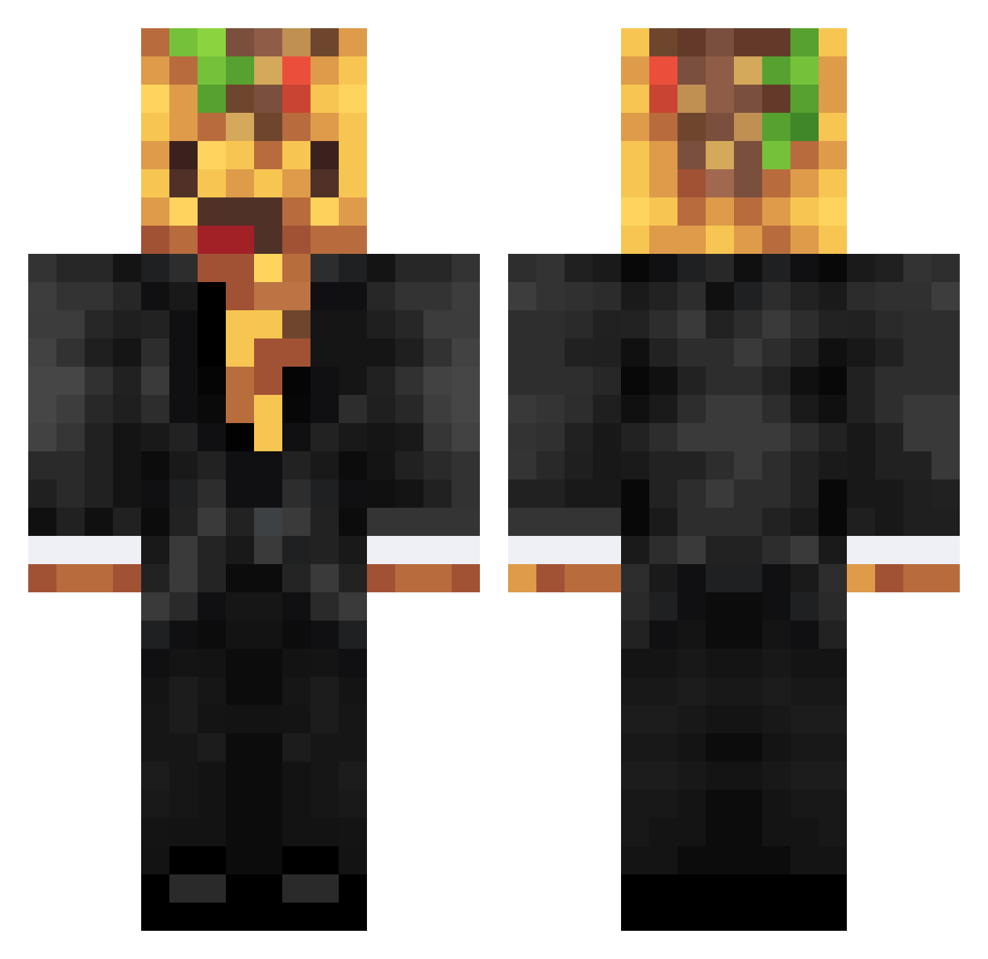 KNBkebab Minecraft skin, front and back view