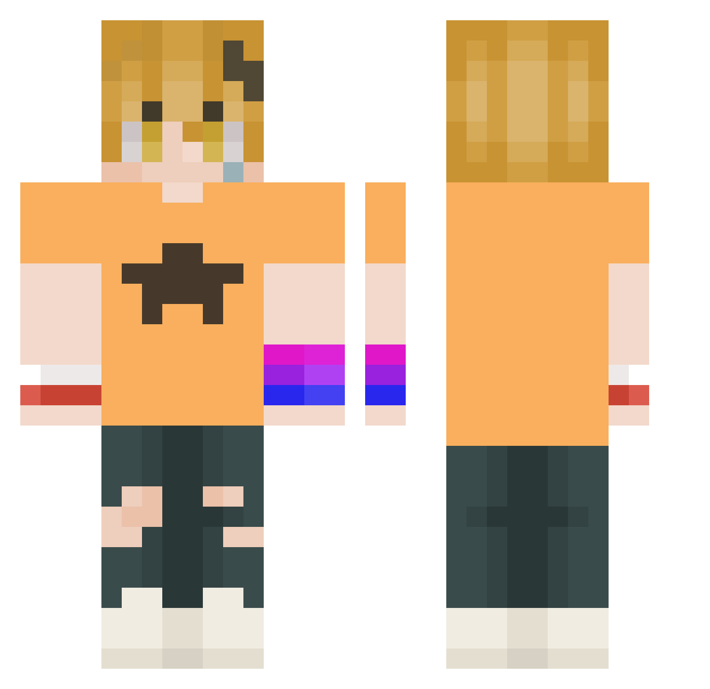 quesoazul12345 Minecraft skin, front and back view