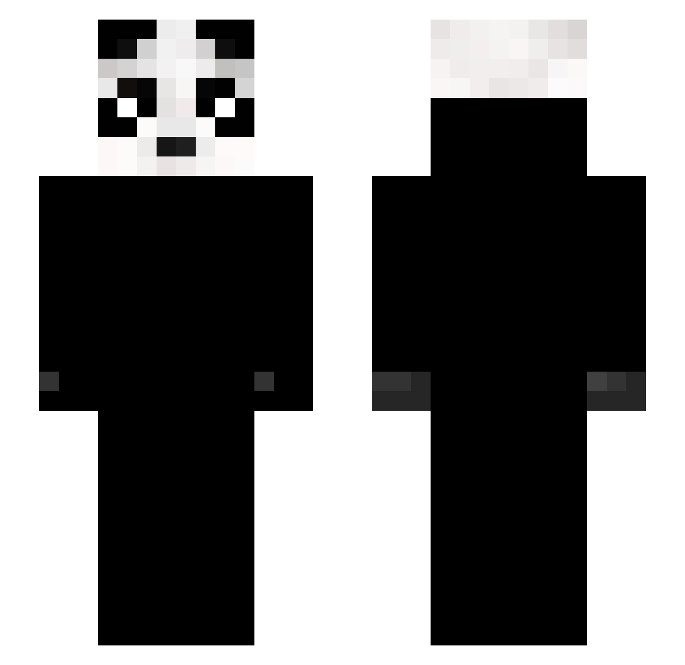 xPandaemonium Minecraft skin, front and back view