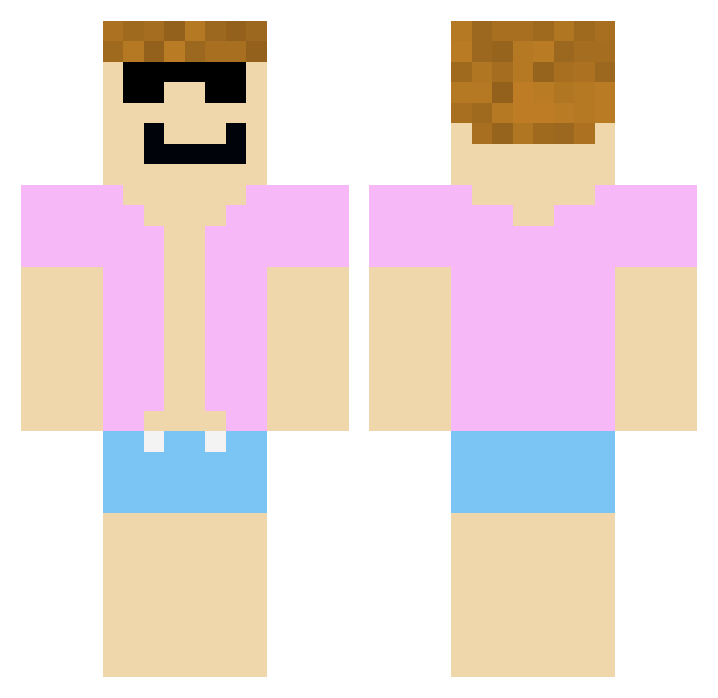 MidasTouch897 Minecraft skin, front and back view