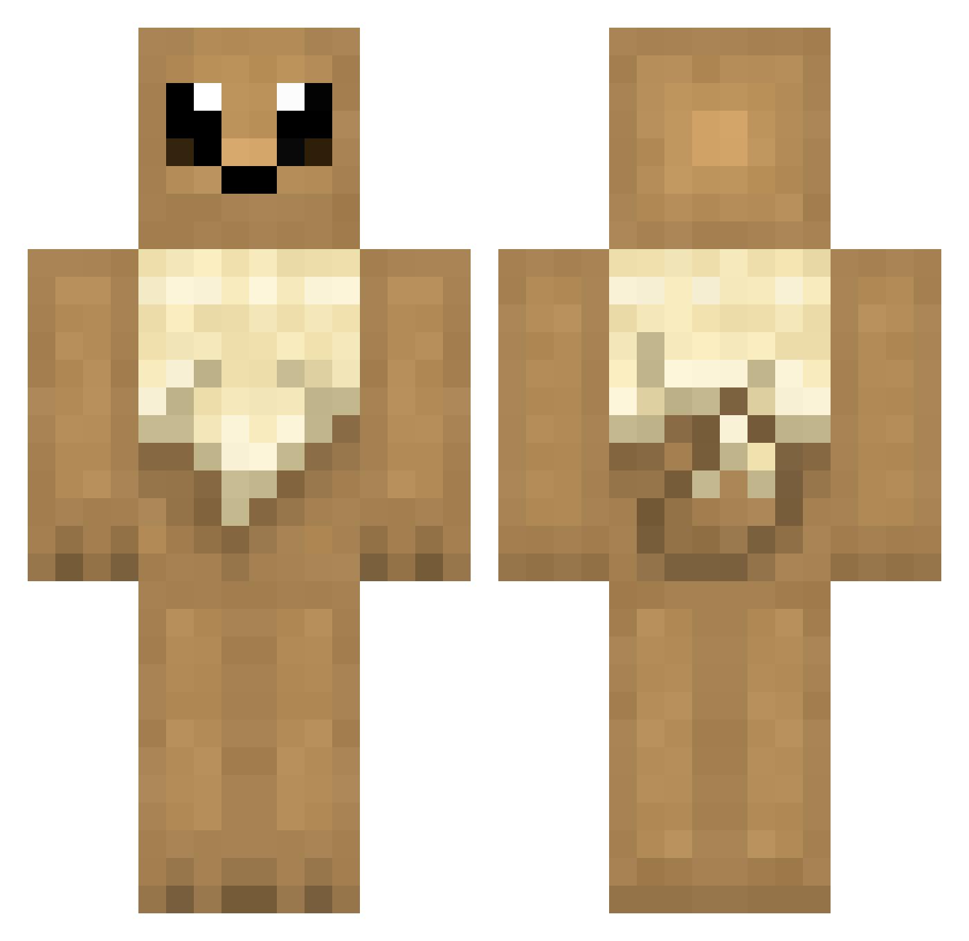 NonReturnable Minecraft skin, front and back view
