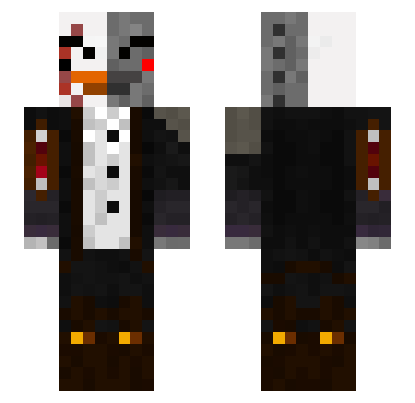 raz0710 Minecraft skin, front and back view
