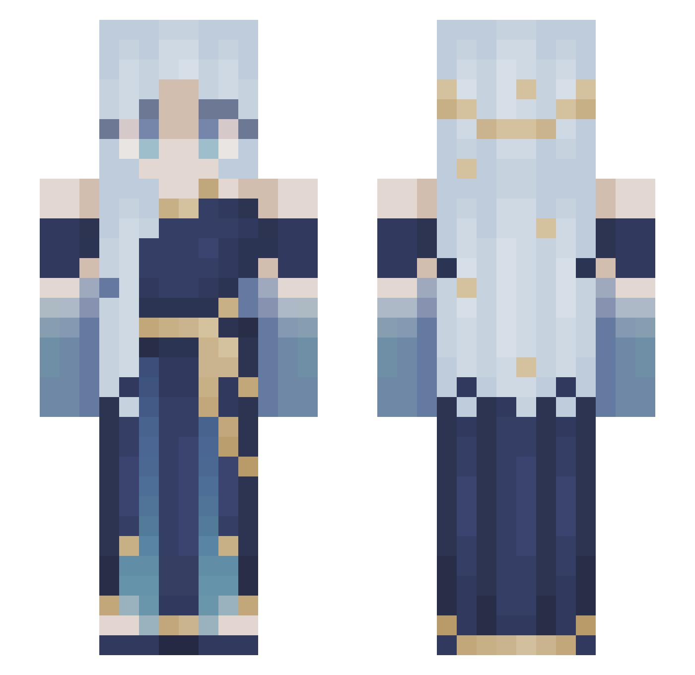 DrSalads Minecraft skin, front and back view