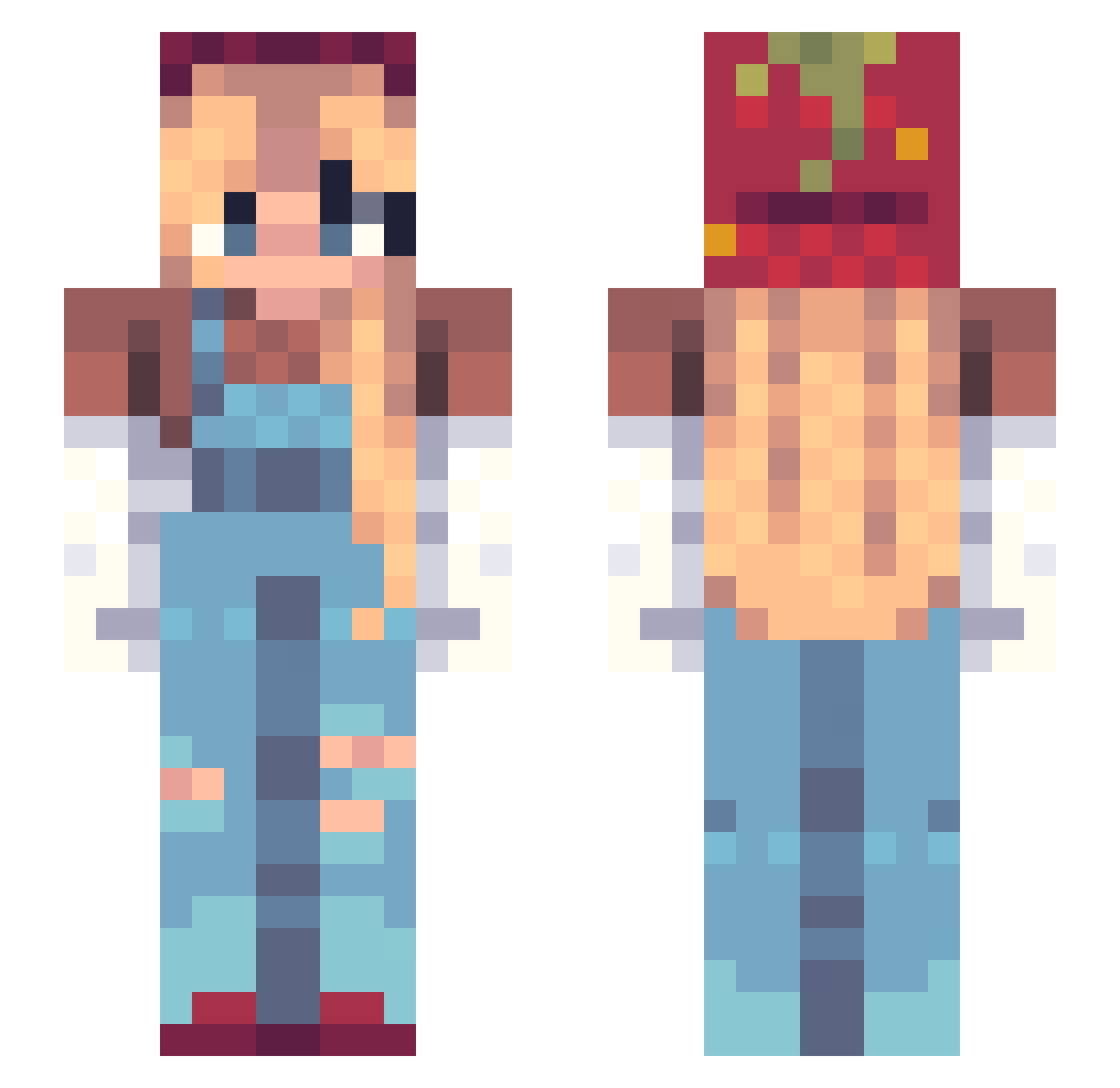 Skertles Minecraft skin, front and back view
