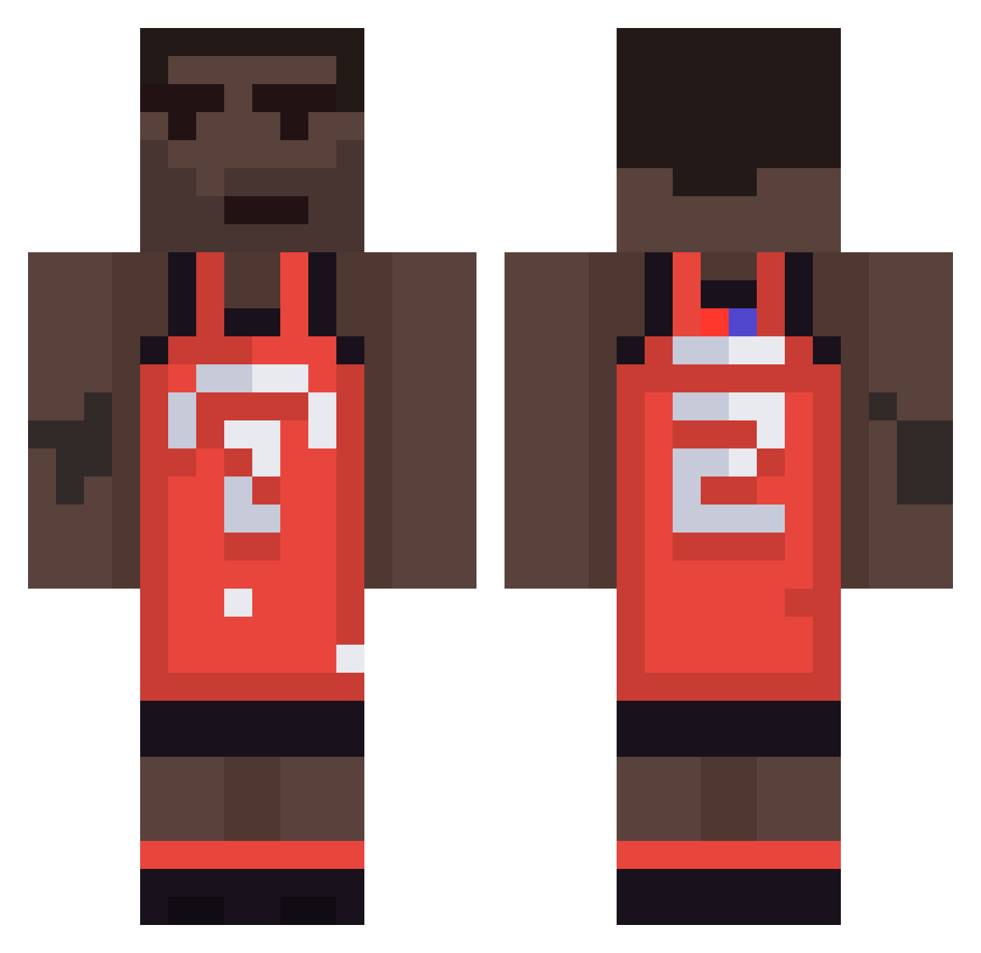 QuarterMug Minecraft skin, front and back view