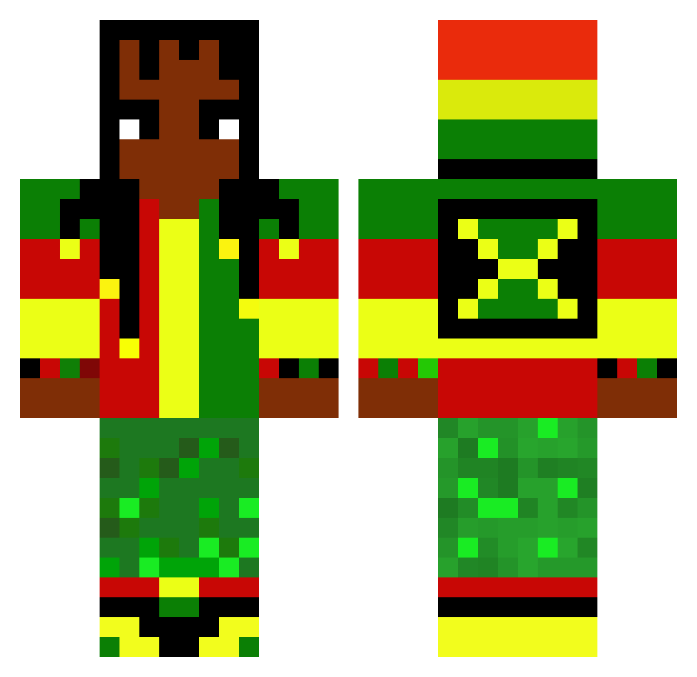 zShxtsui Minecraft skin, front and back view