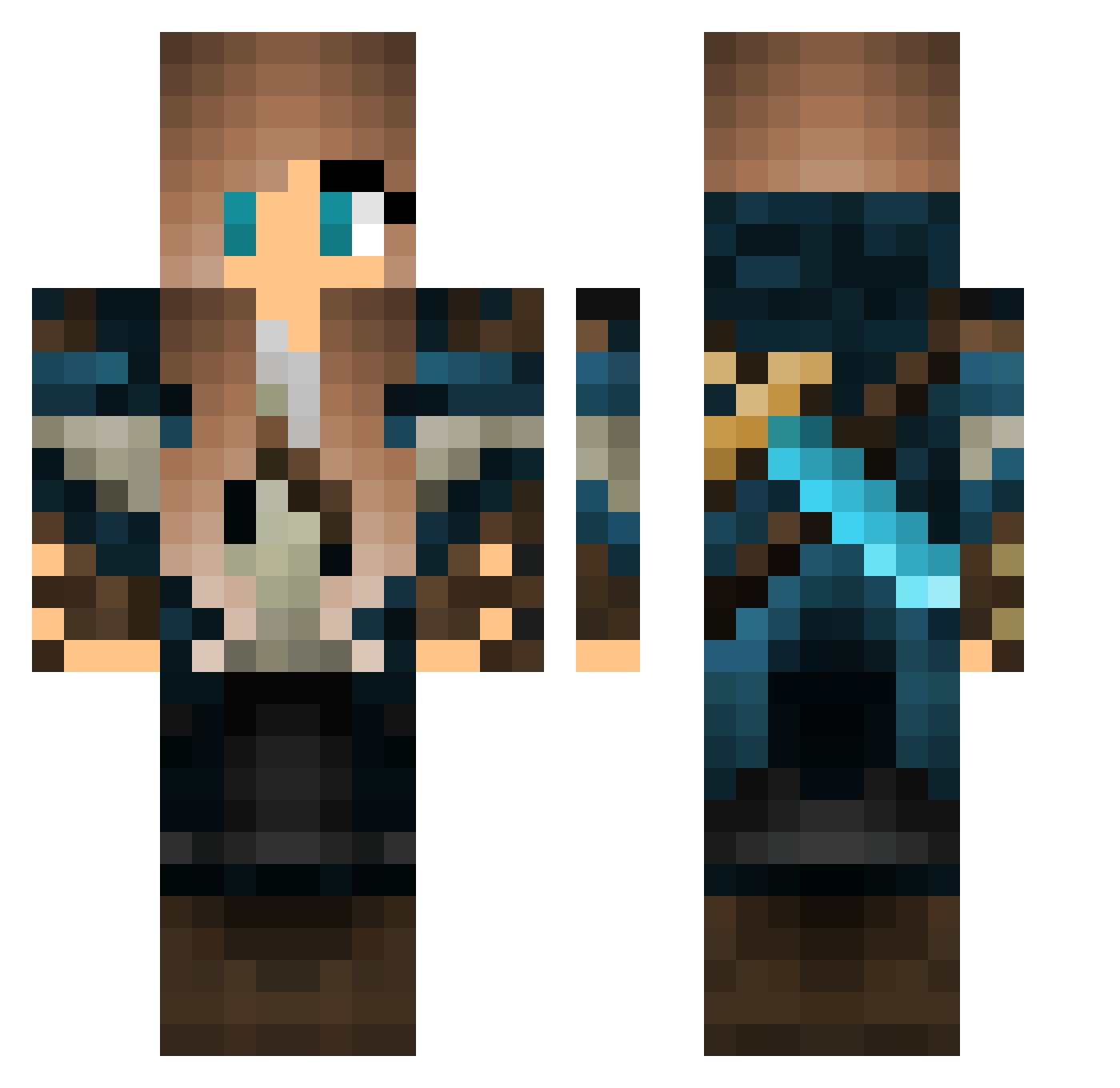 Kiara_099 Minecraft skin, front and back view