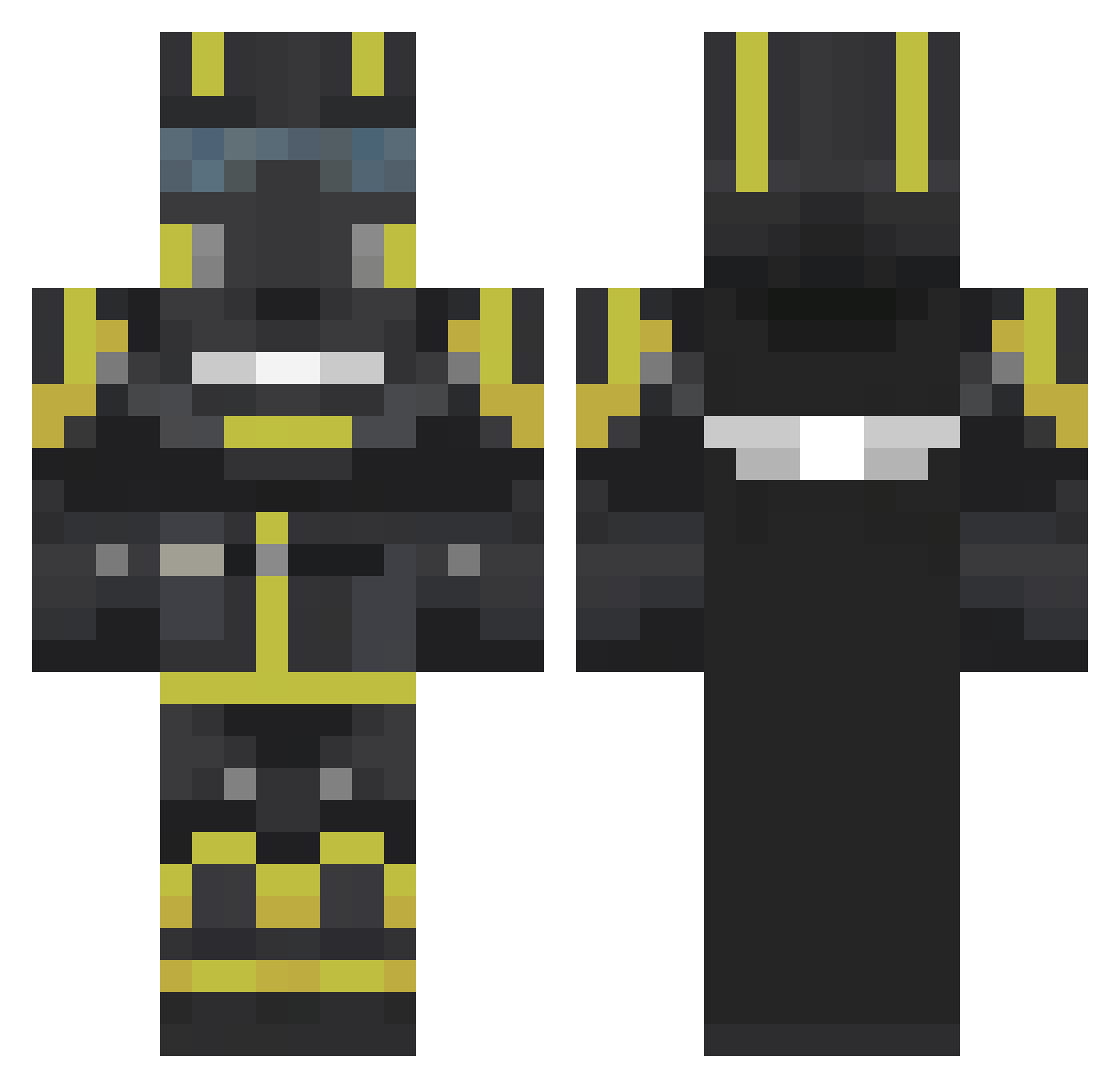 TheDioBucket Minecraft skin, front and back view