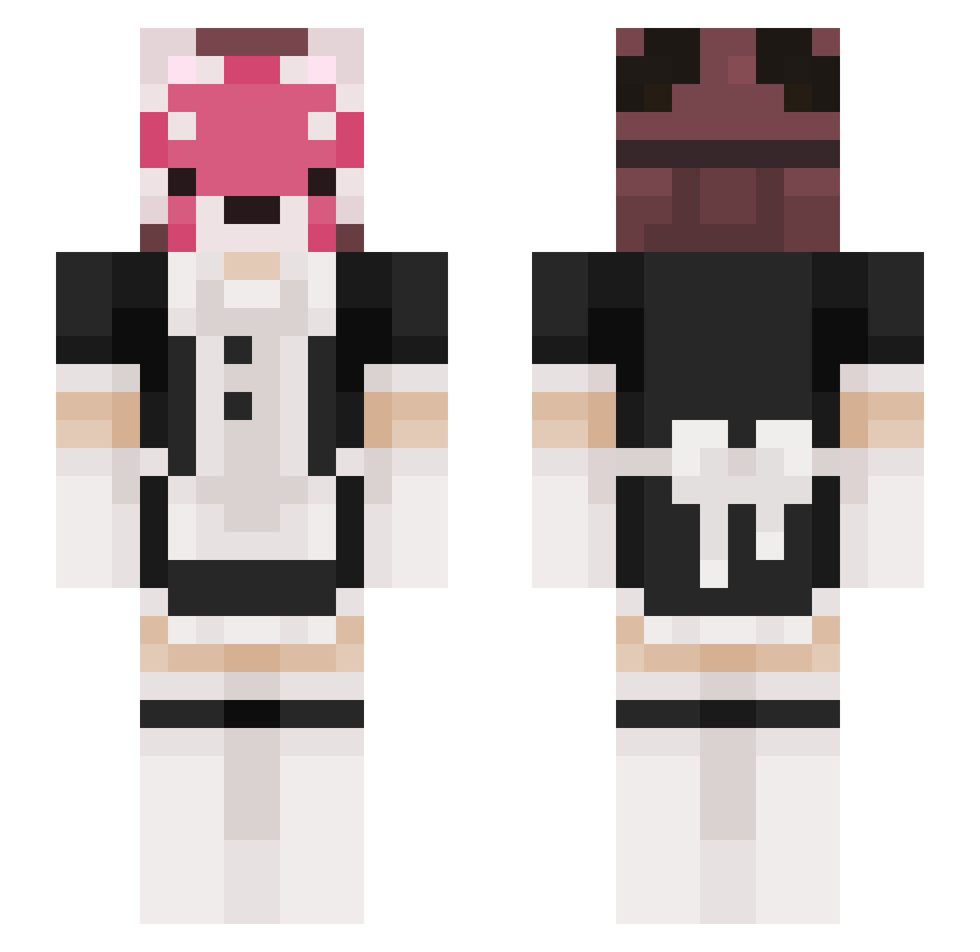 Sooes Minecraft skin, front and back view