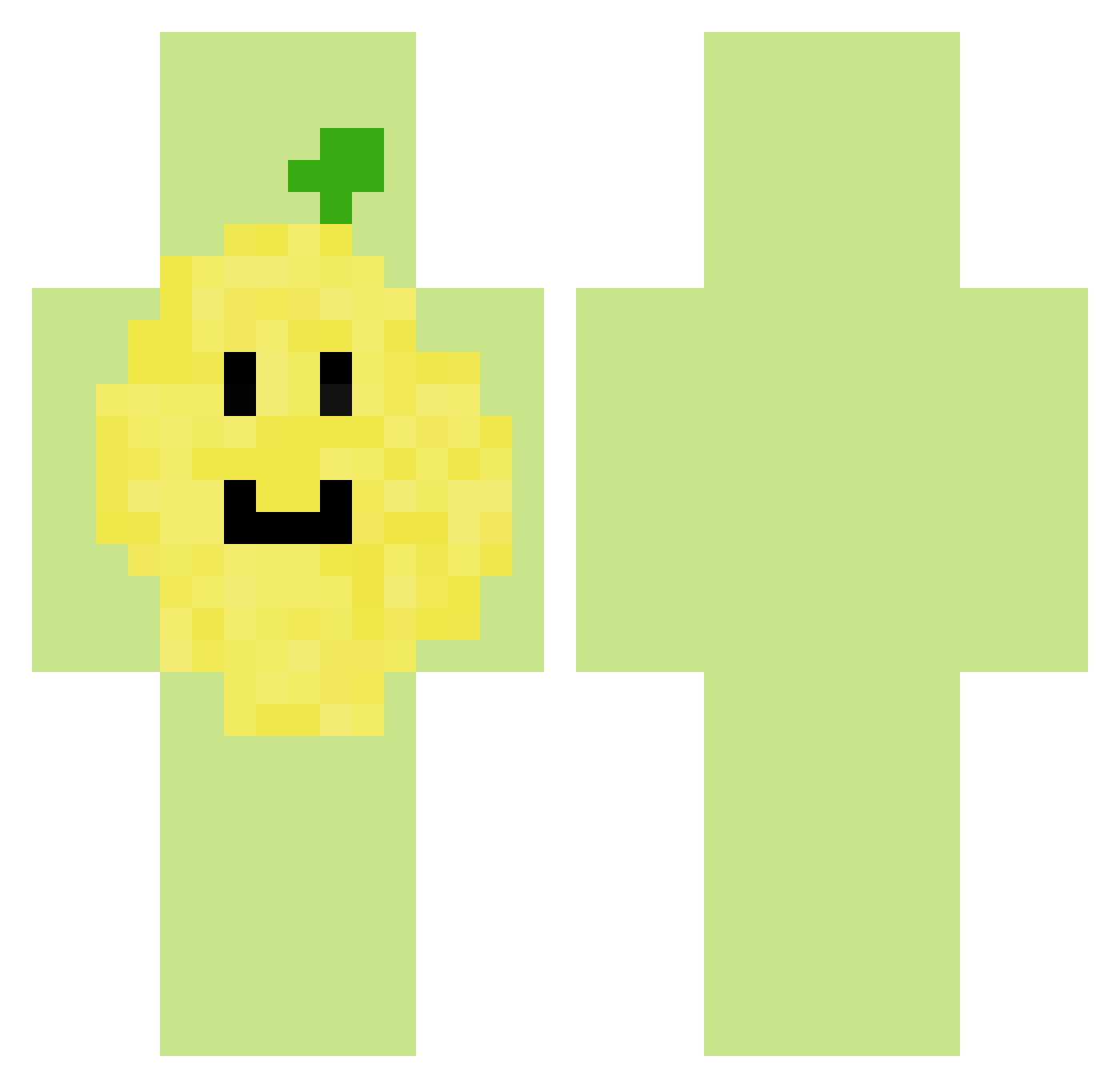 itslemontree Minecraft skin, front and back view