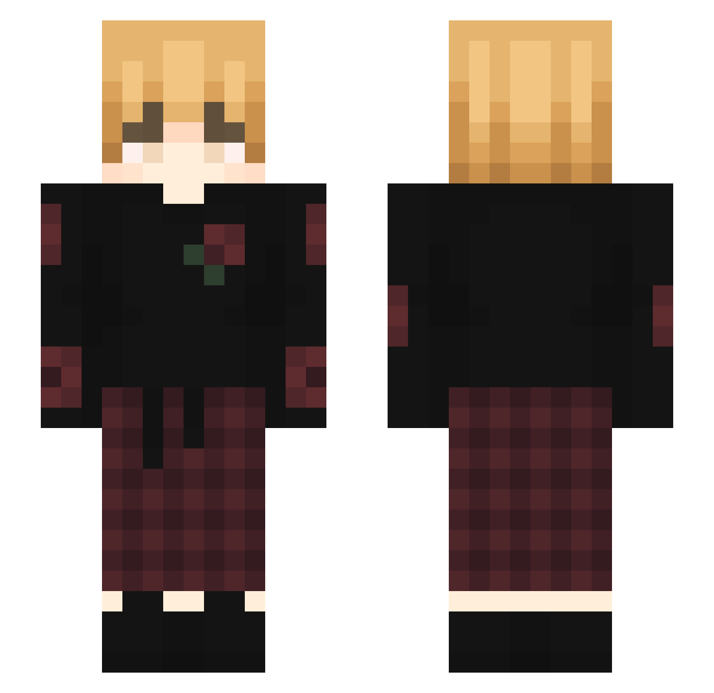 comsterr Minecraft skin, front and back view
