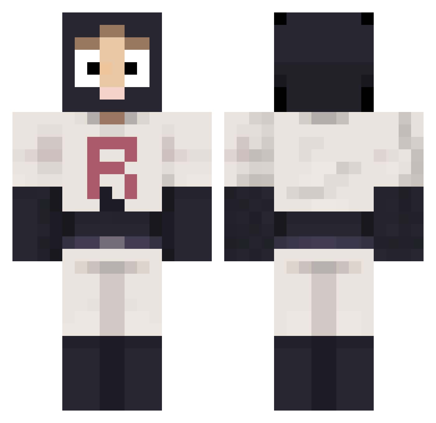 Erdbeerbusch Minecraft skin, front and back view