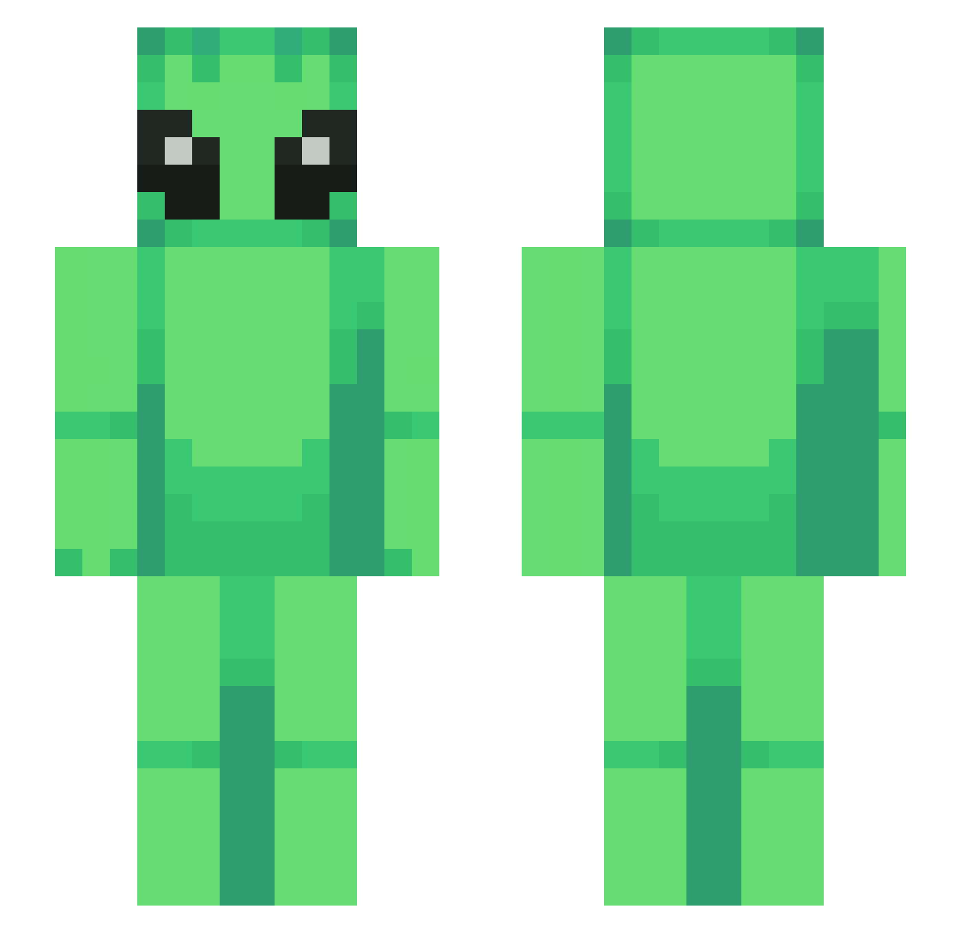 Gumblins Minecraft skin, front and back view