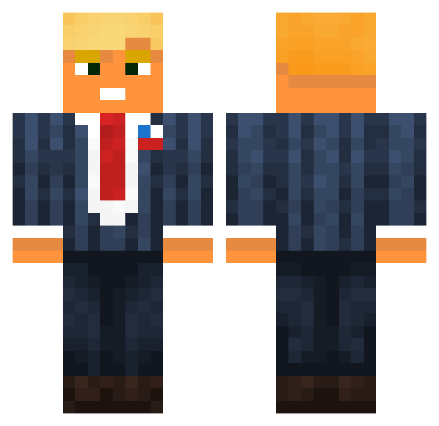 Stinktoes Minecraft skin, front and back view