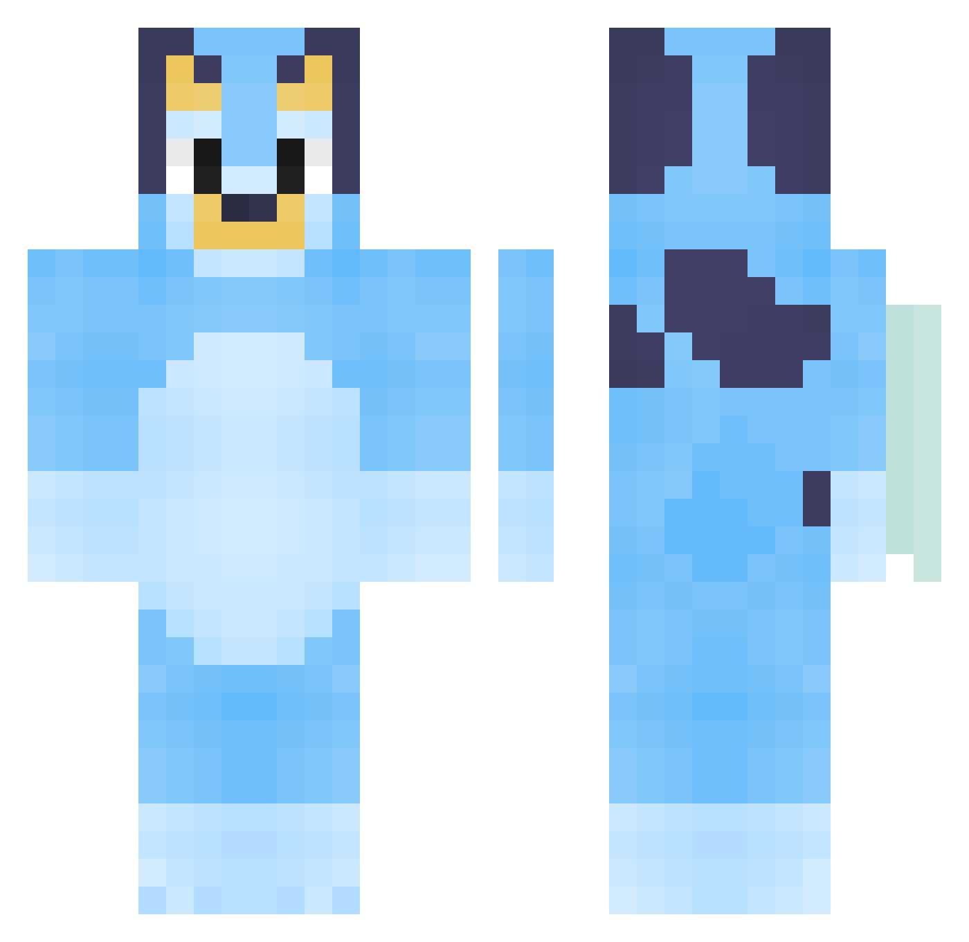 GenchiElPapeador Minecraft skin, front and back view