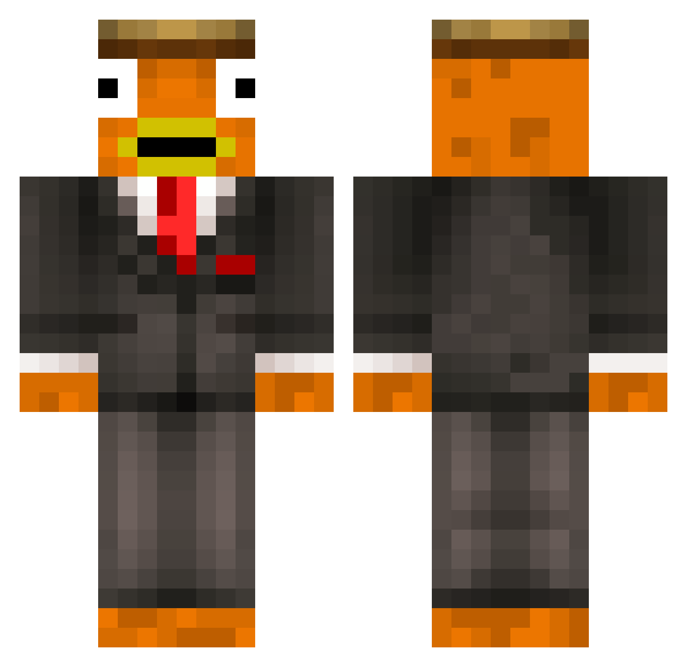 J0nNippl3Head Minecraft skin, front and back view