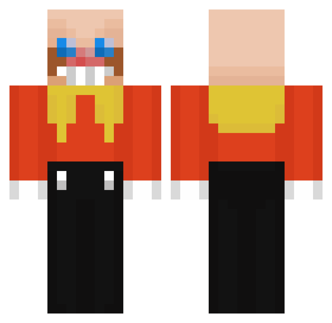 Kartoffel_X Minecraft skin, front and back view