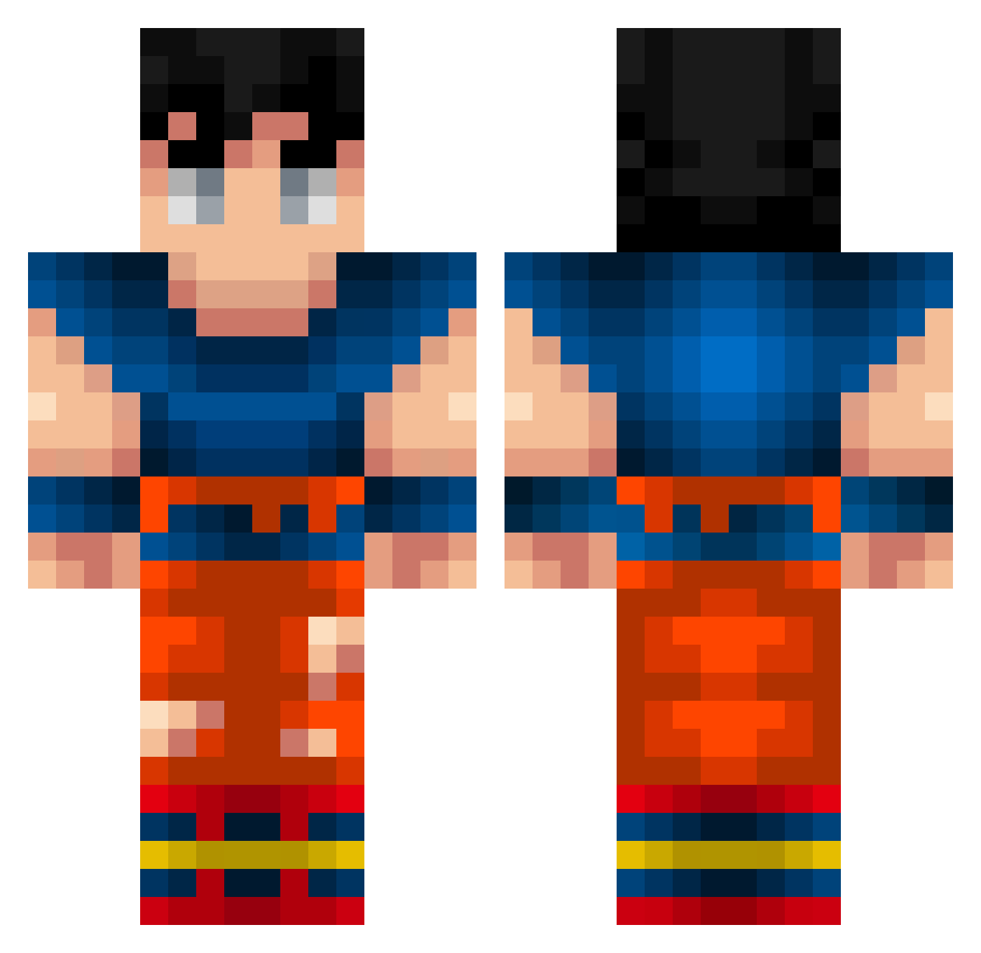 Mecpzz Minecraft skin, front and back view