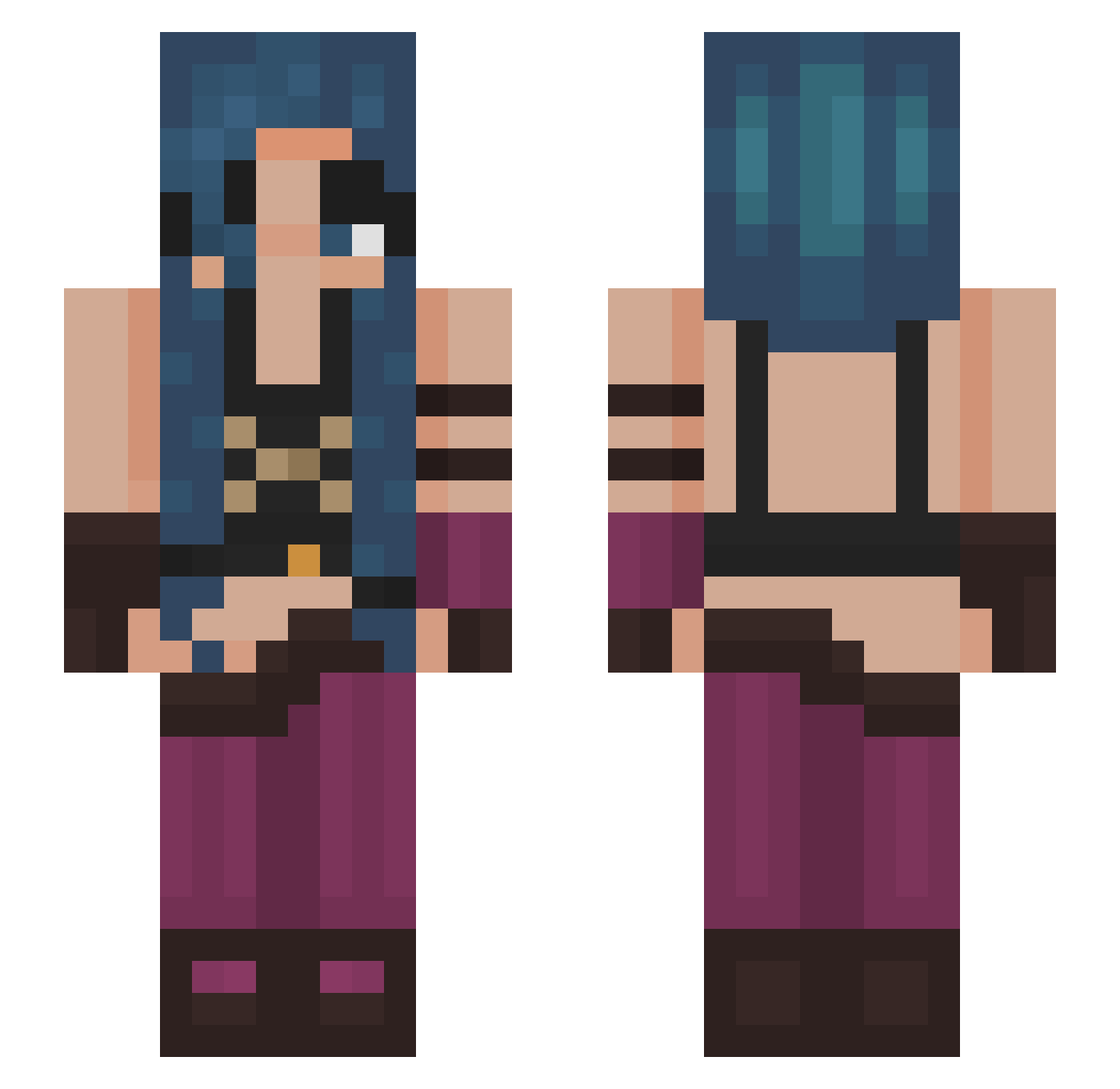 luvyooh Minecraft skin, front and back view