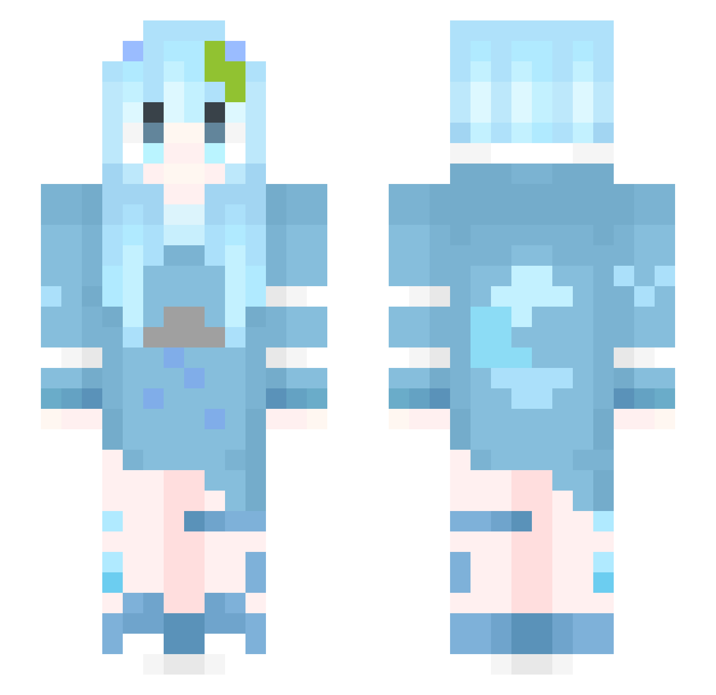 ML2T Minecraft skin, front and back view