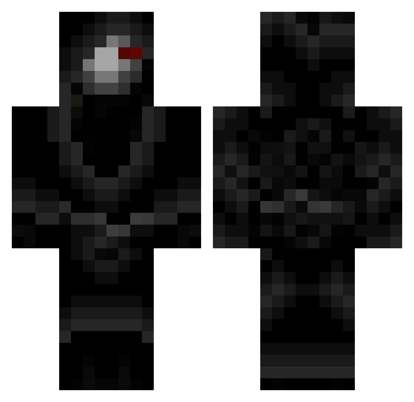 azqr Minecraft skin, front and back view