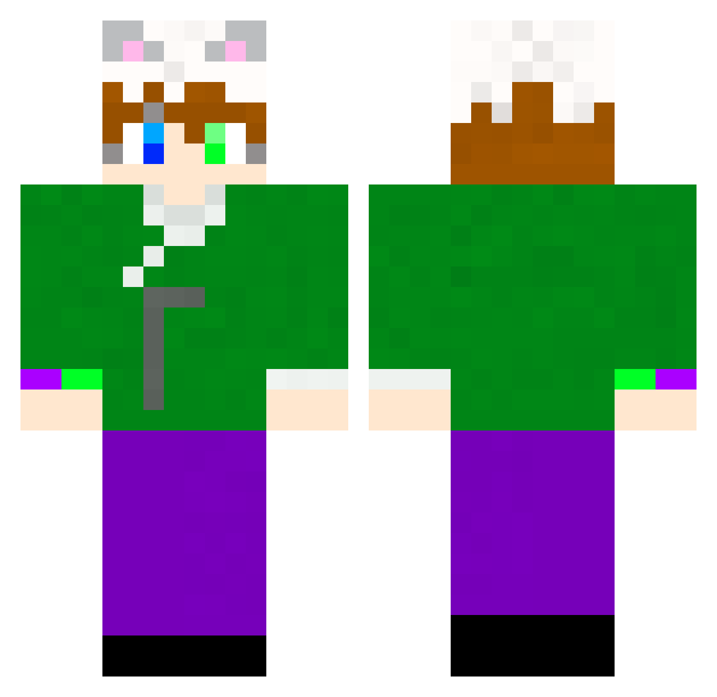 Juni5 Minecraft skin, front and back view