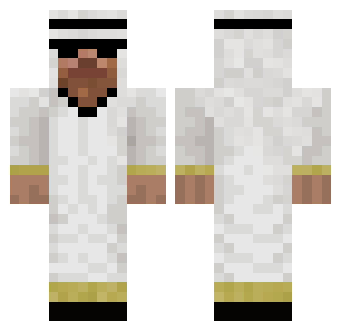 sarpmhm Minecraft skin, front and back view
