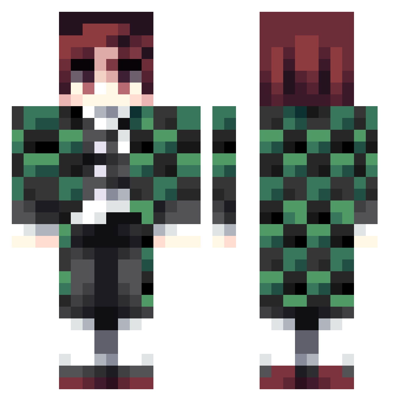Gamerboy_00 Minecraft skin, front and back view