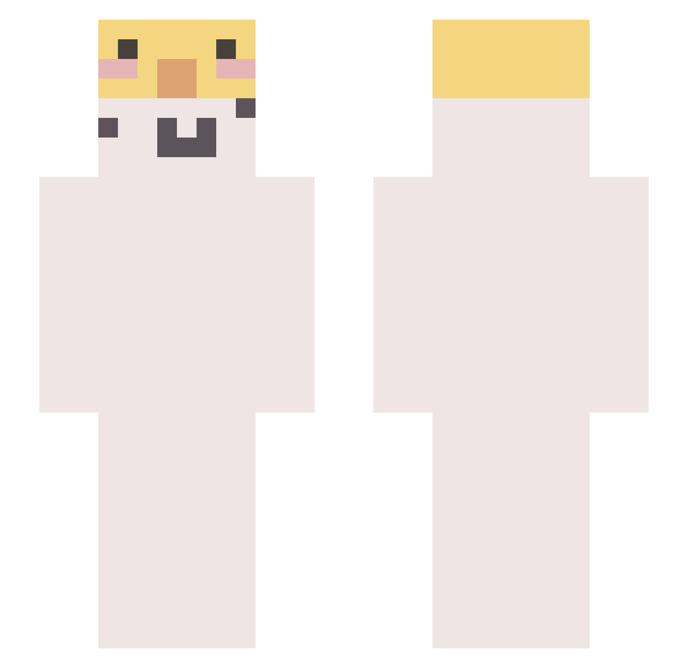 3zFx Minecraft skin, front and back view