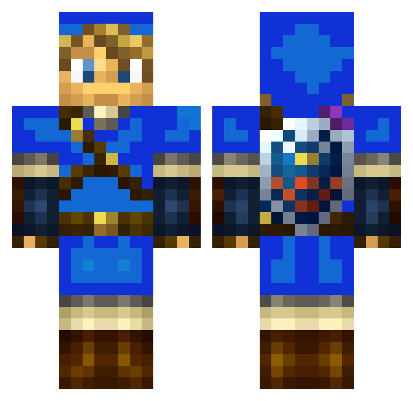 Dennis000 Minecraft skin, front and back view