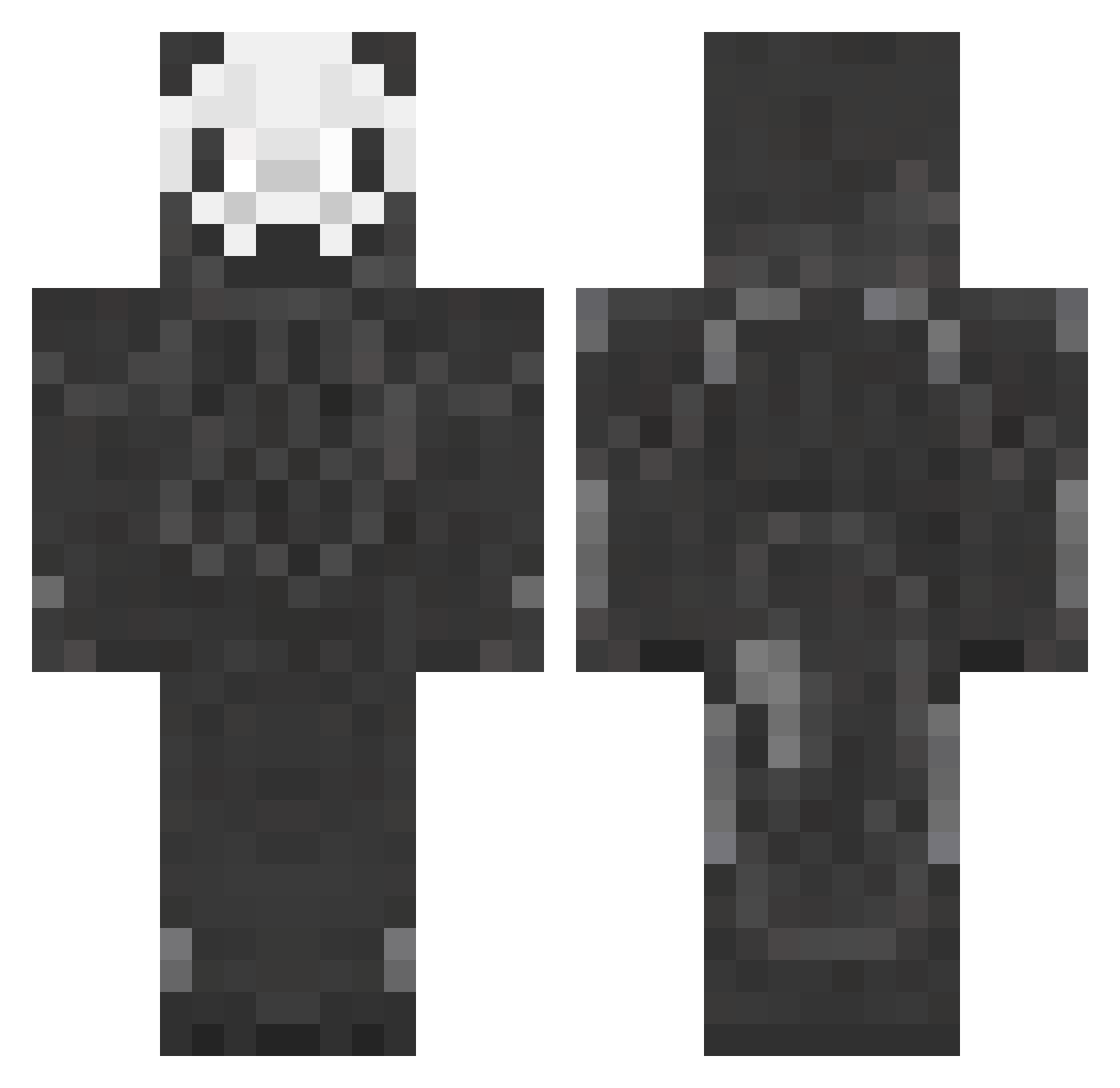 Pytrx Minecraft skin, front and back view