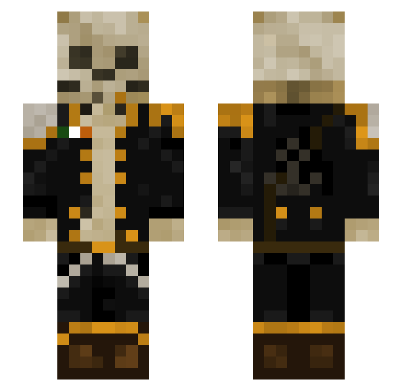 mitsu77 Minecraft skin, front and back view