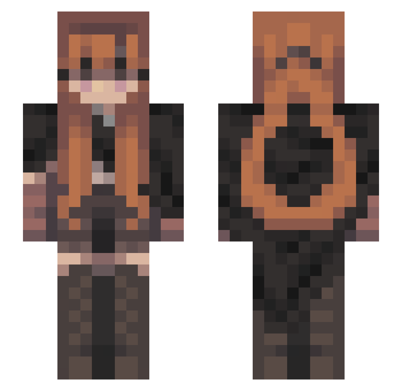 trosszet Minecraft skin, front and back view